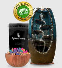 Load image into Gallery viewer, Waterfall Incense Burner + 100 Backflow Cones
